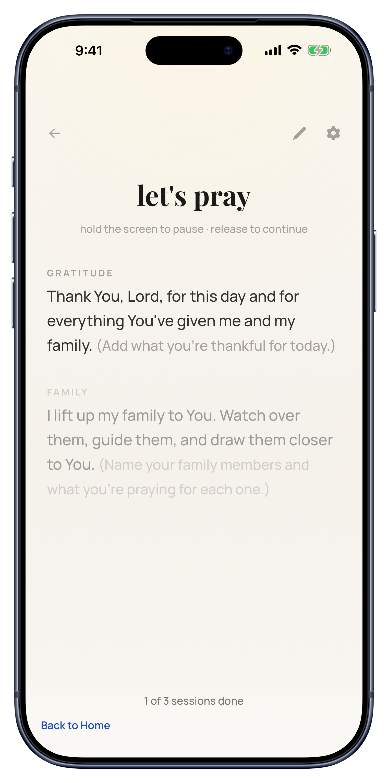Prayer screen
